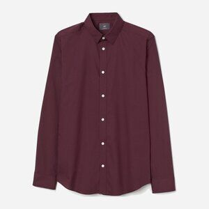 H&M HM | Men Slim Fit Easy-iron Shirt Burgundy Bordeaux Purple size S small